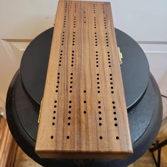 Handcrafted Dominic C. Armanino Five Up Co Dominos in Walnut Wood Box - Picture 2 of 16